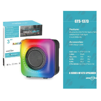 Mini Parlante Bluetooth Greatnice De 3 Pulgadas Luces Flame Light Recargable