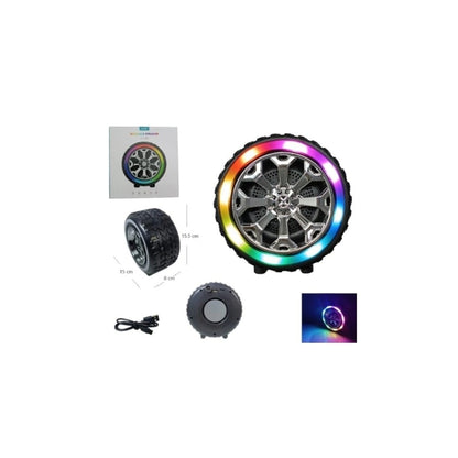 Parlante Bluetooth Portátil En Forma De Llanta Con Luces LED RGB