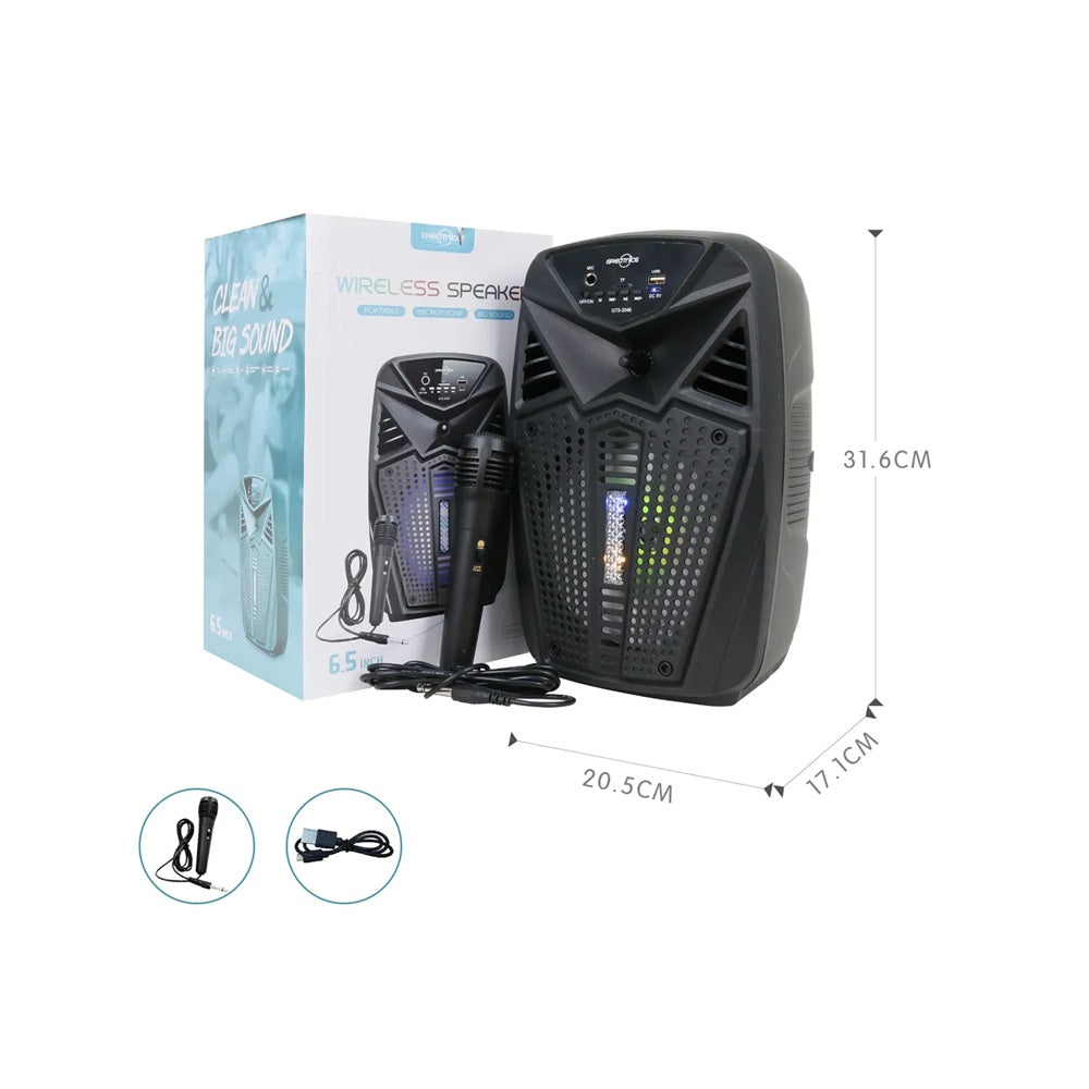 Parlante Bluetooth Portátil Greatnice GTS-2046 De 6.5 Pulgadas Con Micrófono Karaoke