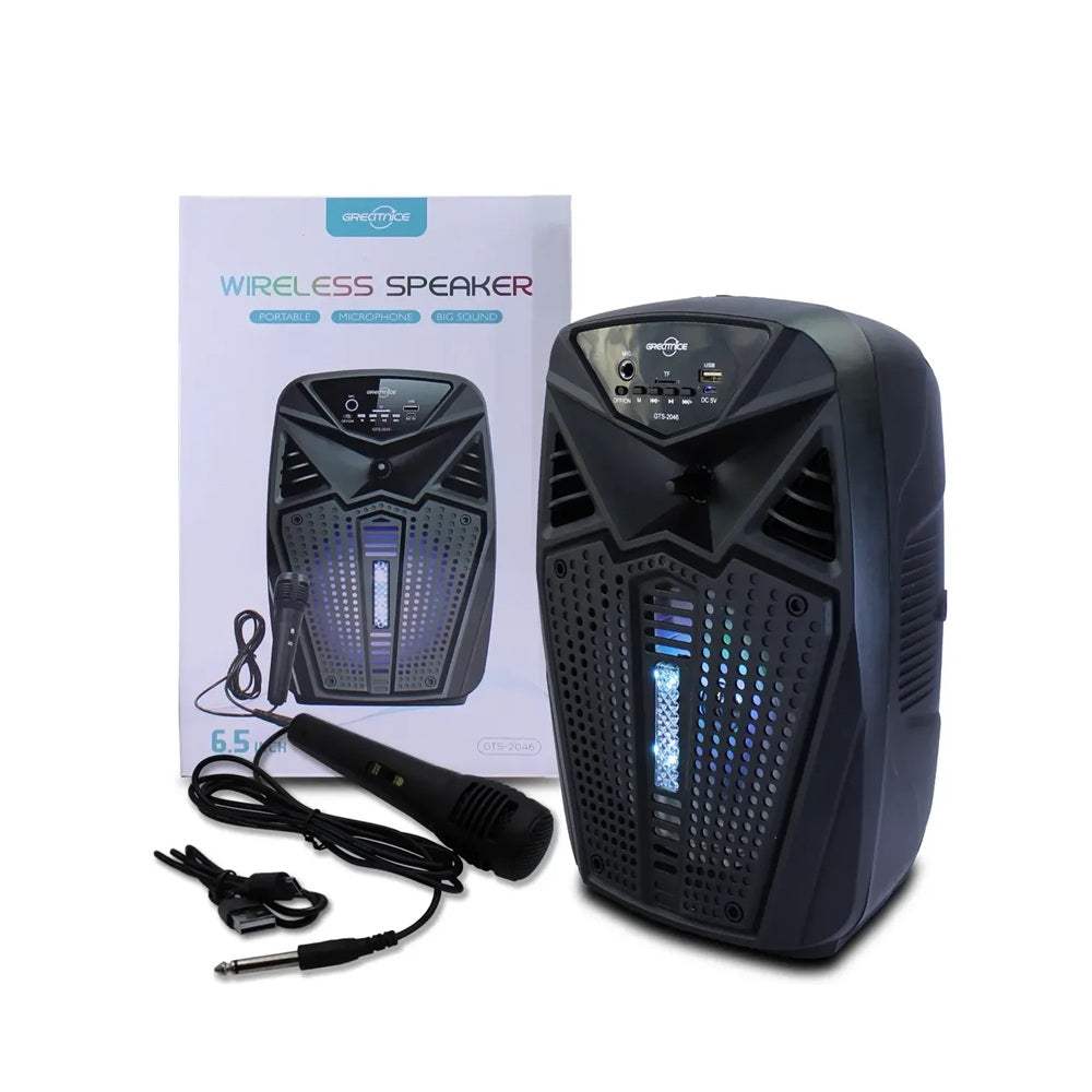 Parlante Bluetooth Portátil Greatnice GTS-2046 De 6.5 Pulgadas Con Micrófono Karaoke