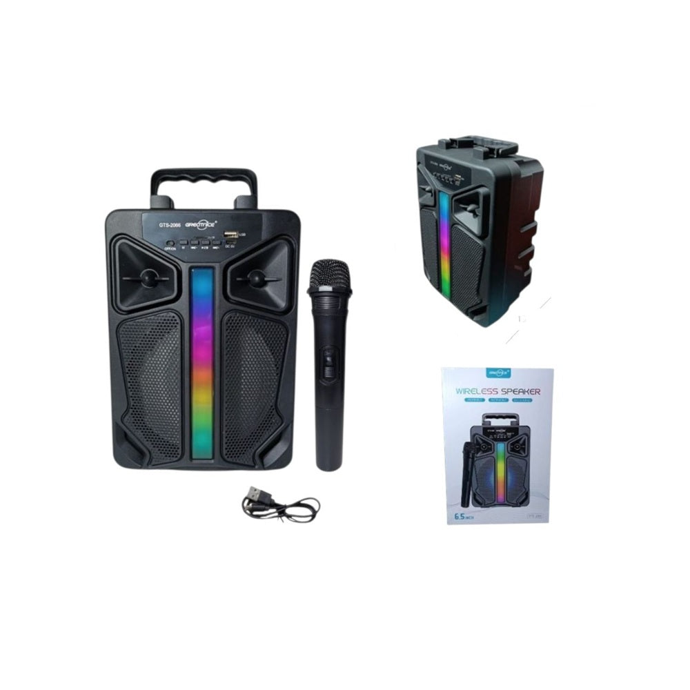 Parlante Bluetooth Portátil Greatnice GTS-2066 De 6.5 Pulgadas Con Micrófono Karaoke