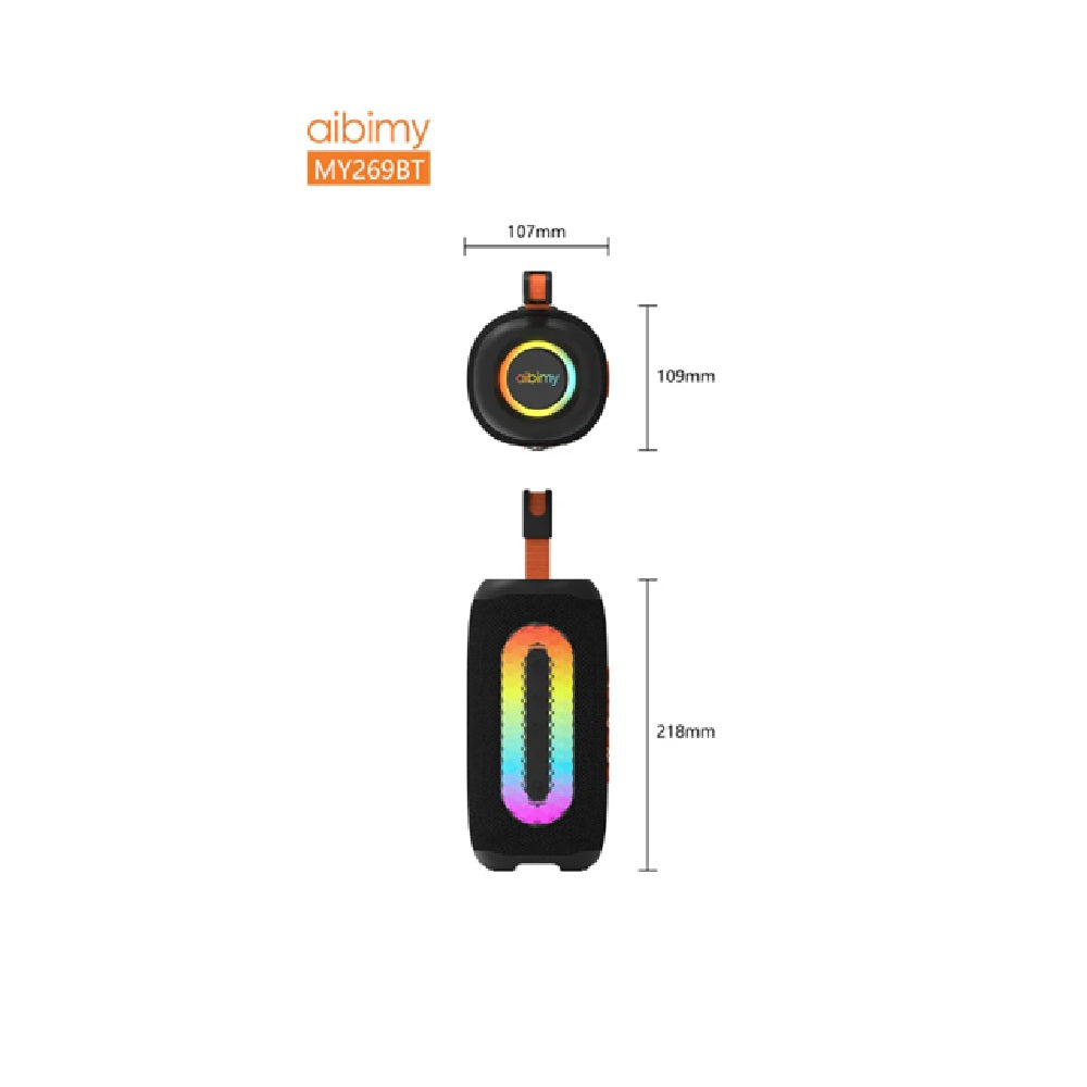 Parlante Portátil Bluetooth Aibimy MY-269 Luces LED RGB