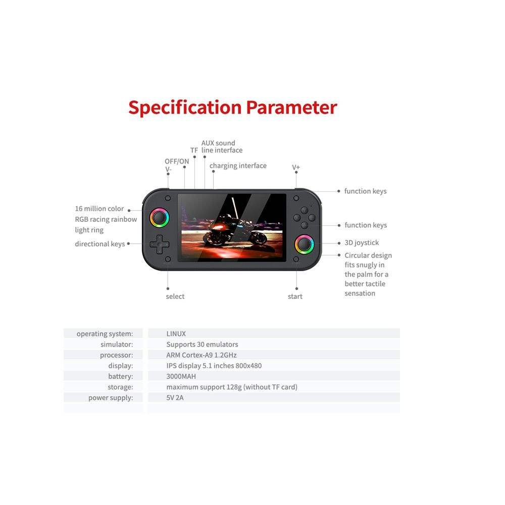 Consola De Videojuegos Portátil Retro M26 Con Luces RGB Y Pantalla HD