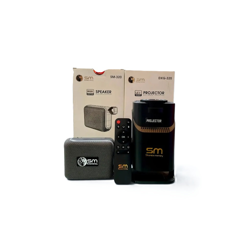 Proyector Multimedia Portátil SM-320 Con Parlante Bluetooth RGB Y Control Remoto