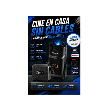 Proyector Multimedia Portátil SM-320 Con Parlante Bluetooth RGB Y Control Remoto