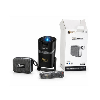 Proyector Multimedia Portátil SM-320 Con Parlante Bluetooth RGB Y Control Remoto
