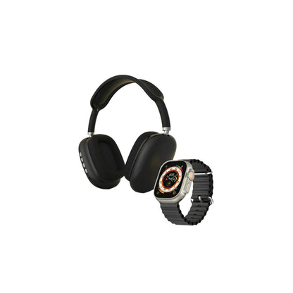Kit Combo P9 Ultra 2 Smartwatch Pantalla 2.20" Con Audífonos De Diadema Y Correas