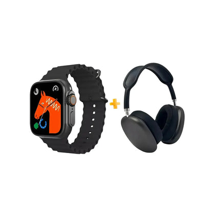 Kit Combo P9 Ultra 2 Smartwatch Pantalla 2.20" Con Audífonos De Diadema Y Correas