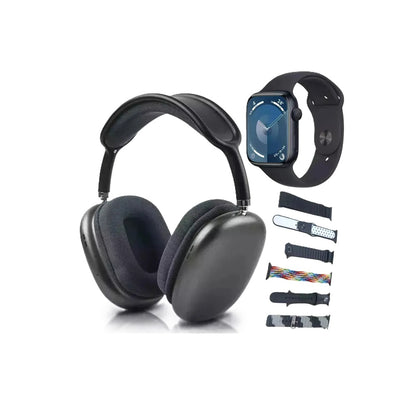Kit Combo P9 Ultra 2 Smartwatch Pantalla 2.20" Con Audífonos De Diadema Y Correas