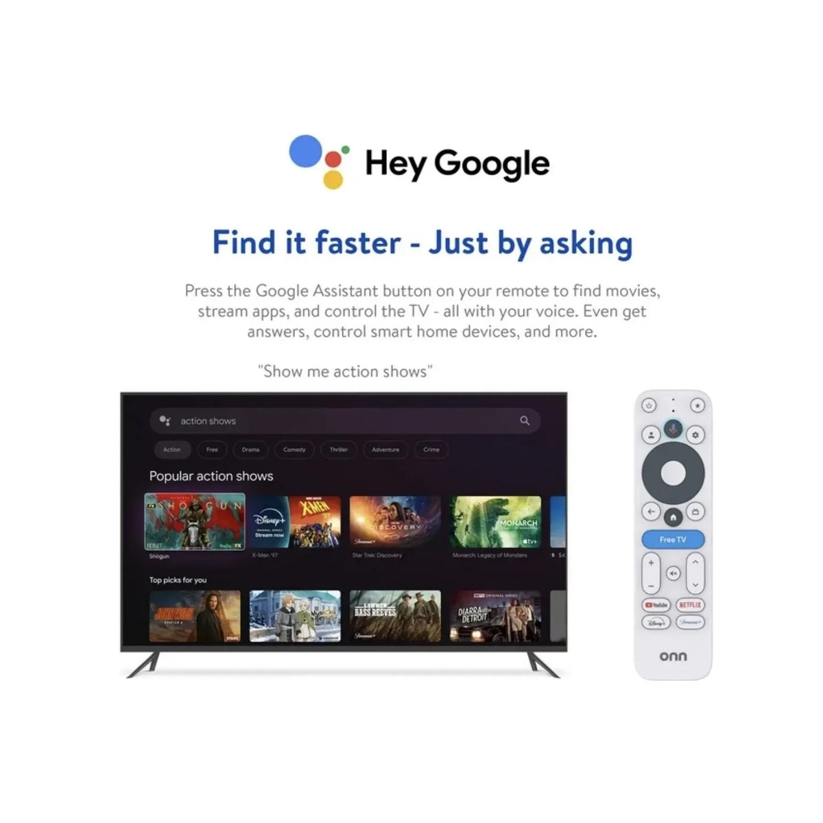 Dispositivo De Streaming Original Onn 4K Ultra HD con Google TV