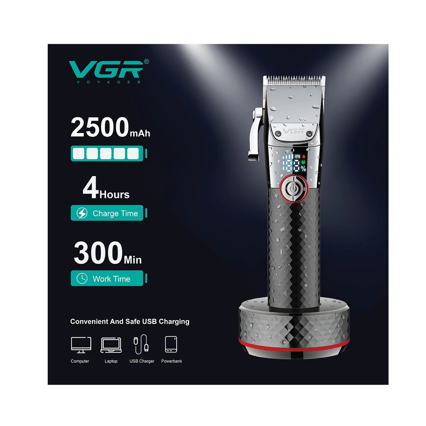 Maquina Cortadora De Cabello Recargable V682