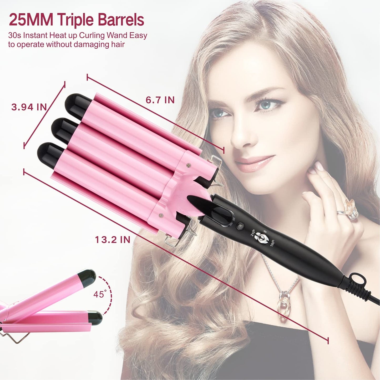 Rizador De Pelo Difusor De Cabello Triple Barril