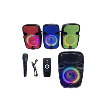 Parlante Portátil Recargable Con Luces LED 8 pulgadas