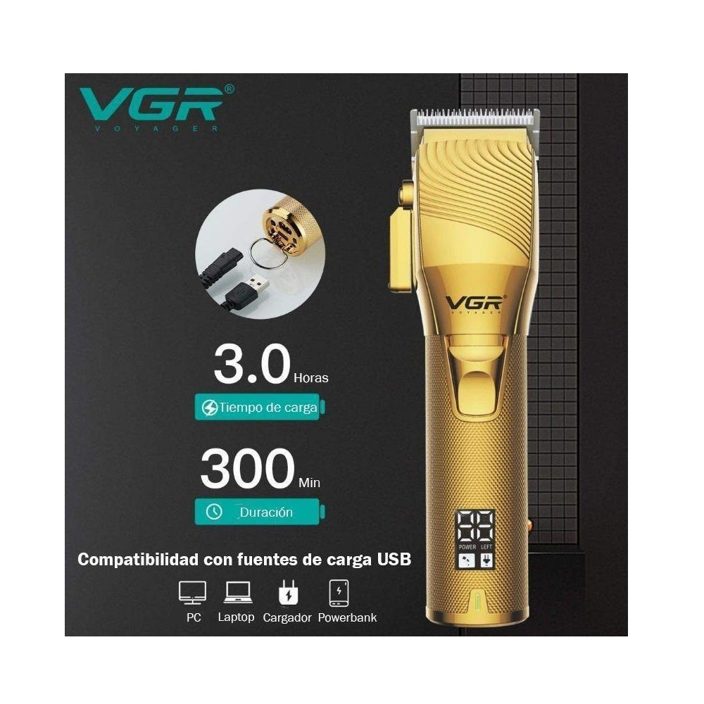 Maquina Cortadora De Cabello Original E Inalambrica VGR V-280 Con Pantalla