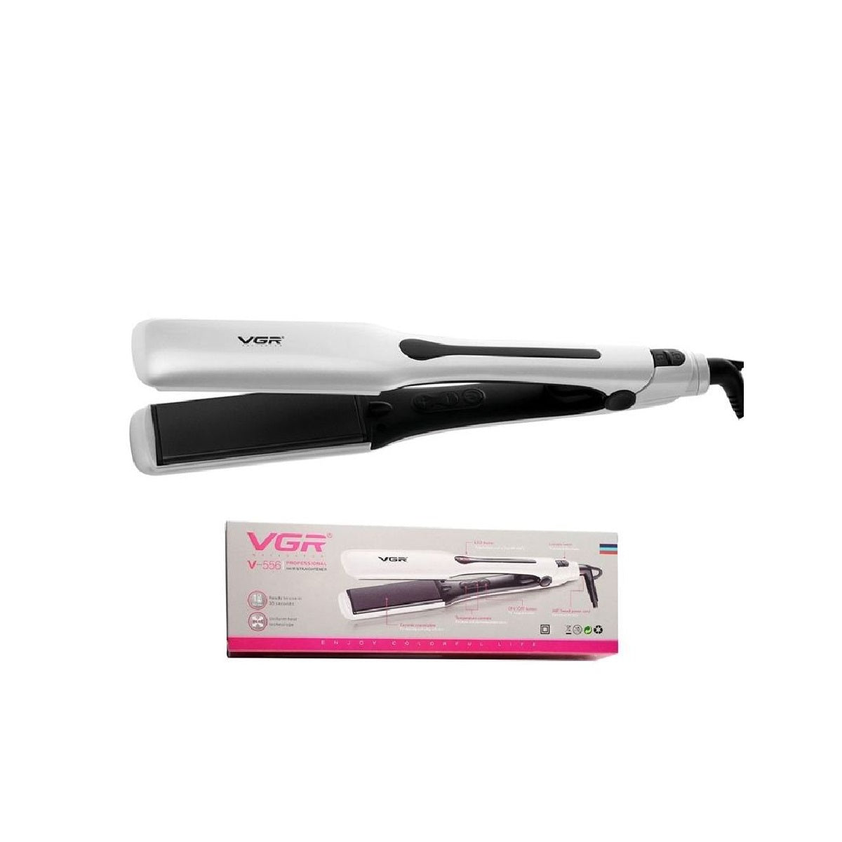 Plancha Alisadora De Cabello VGR V-556 Con Pantalla LED