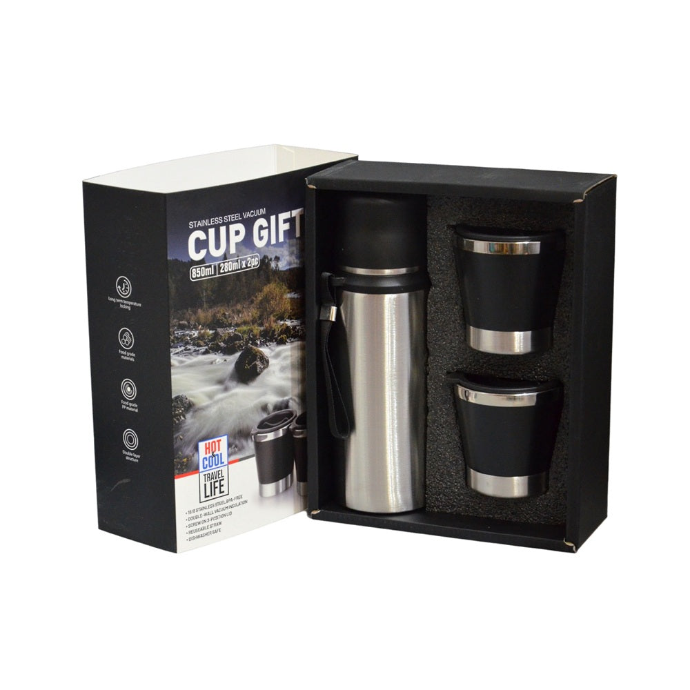Termo Cup Gift Set De Acero Inoxidable 850 Ml