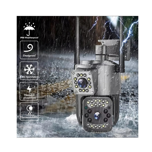 Camara De Seguridad Doble Lente Vision Nocturna