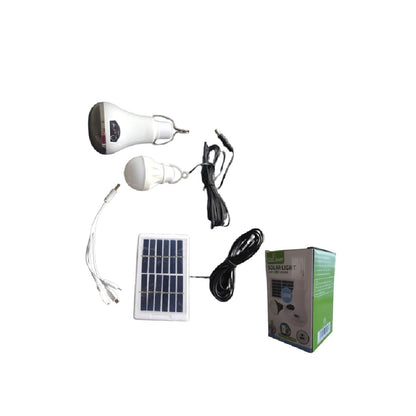 Bombillo Recargable Panel Solar 2 Bombillos Banco De Carga CL-508