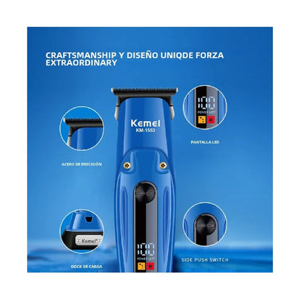 Maquina Cortadora De Pelo Original Kemei KM-1553 Con Base