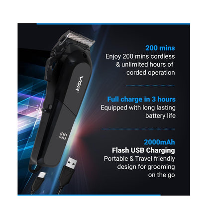 Maquina Recortadora De Pelo VGR V-118 Original E Inalambrica