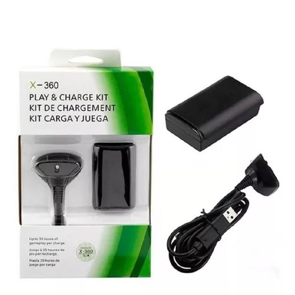 Kit 2 En 1 Carga Y Juega Para Controles Xbox 360