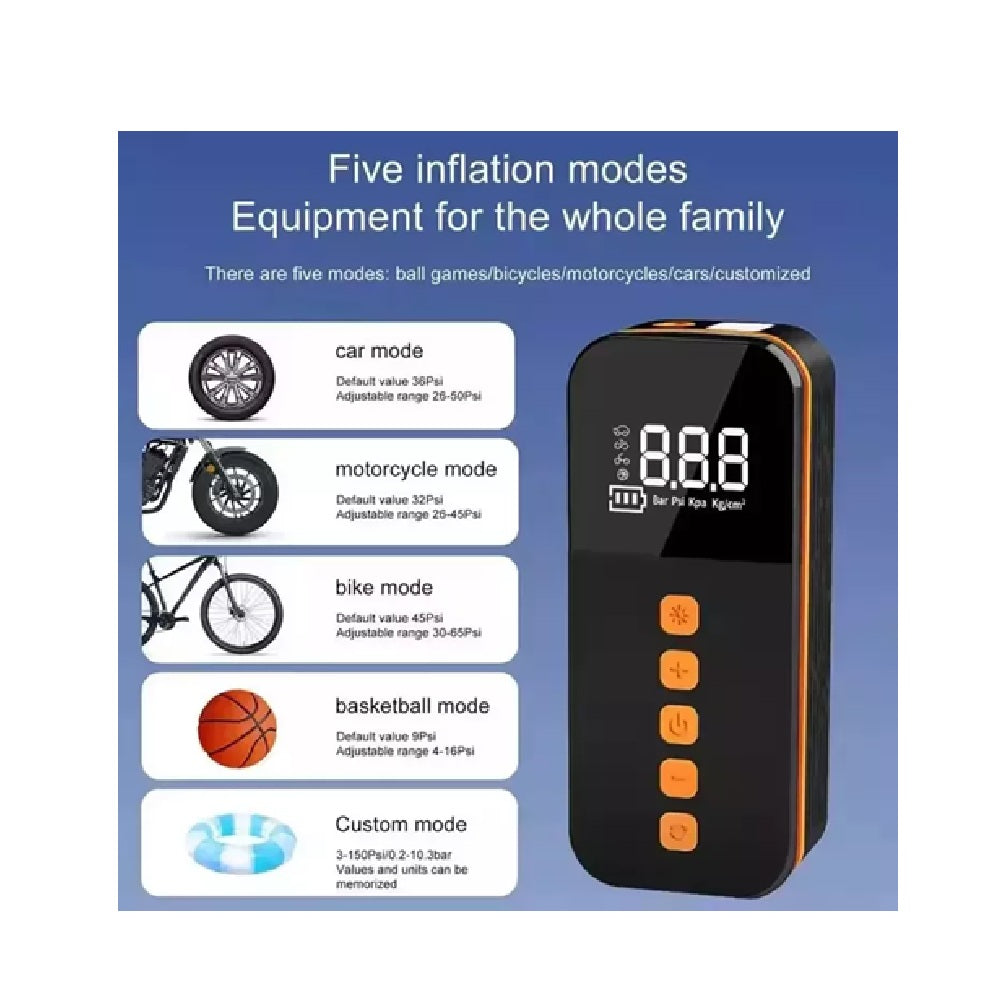 Inflador Inteligente Automatico Portatil Bici-Auto-Pelotas-Motos