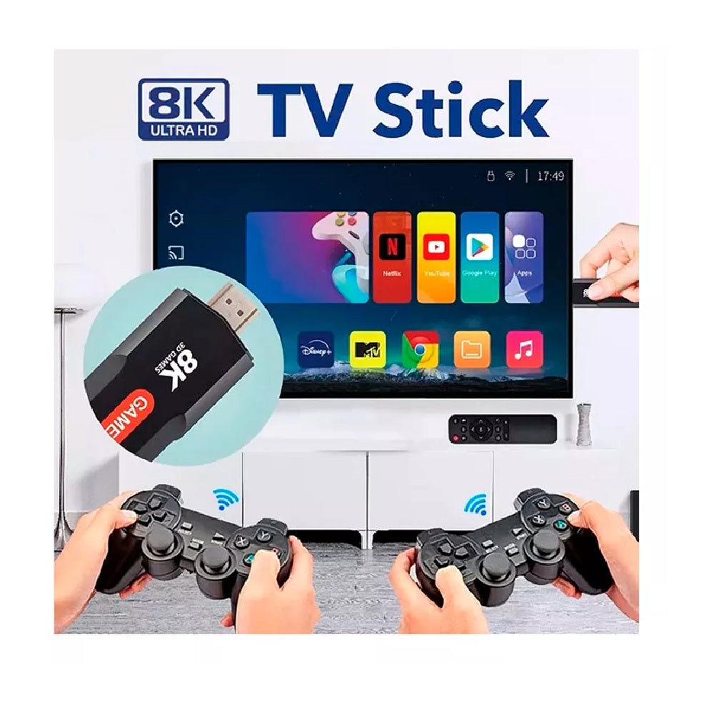 TV Box Convertidor Smart TV Con Videojuegos + 2 Controles Inalambricos