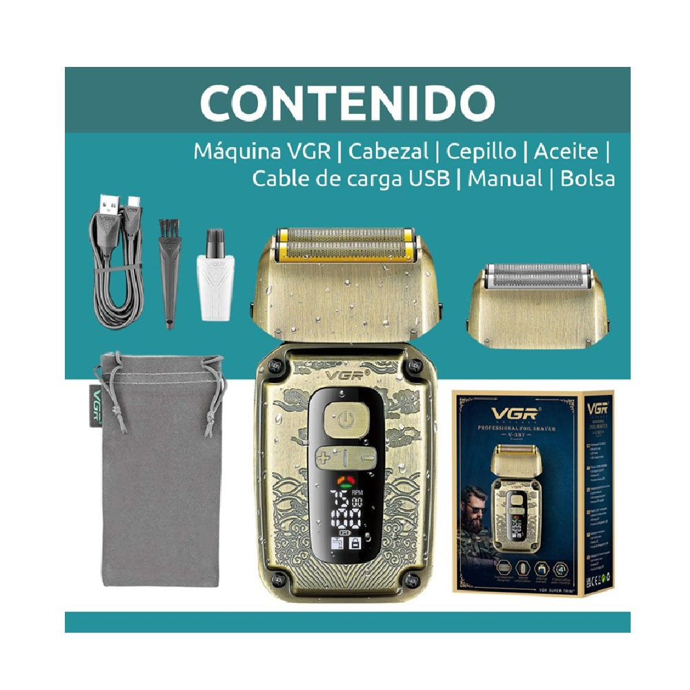 Afeitadora Original E Inalambrica VGR V-337 Con Pantalla