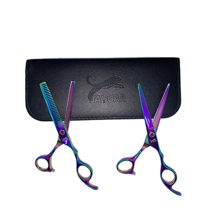 Set De Tijeras Para Barberia Cortadora De Cabello Jaguar x 2 Und