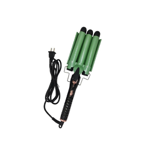 Pinza Rizadora Profesional Para Ondas 3 Tubos Aguacate