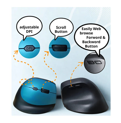 Mouse Ergonómico Inalámbrico Vertical