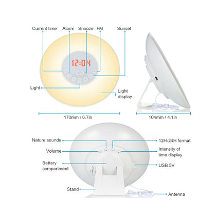 Reloj Despertador Sunrise Con Radio Y Sonidos De La Naturaleza