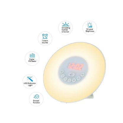 Reloj Despertador Sunrise Con Radio Y Sonidos De La Naturaleza