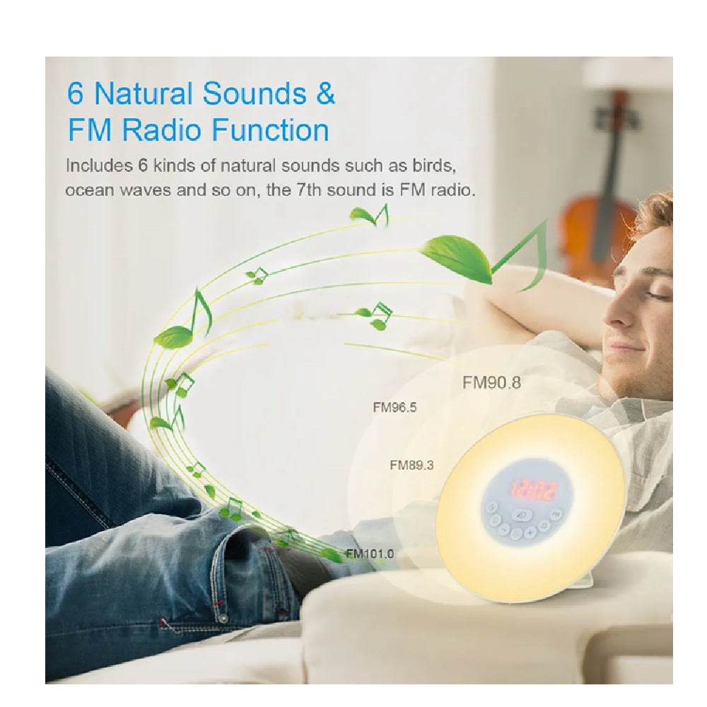 Reloj Despertador Sunrise Con Radio Y Sonidos De La Naturaleza