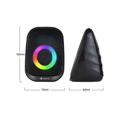 Parlante Para Pc Laptop Kisonli Rgb X7 Altavoz Gamer