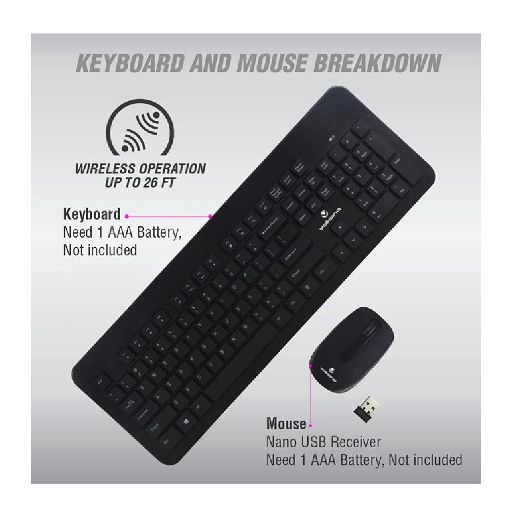Kit Teclado Con Mouse Inalambrico W3100