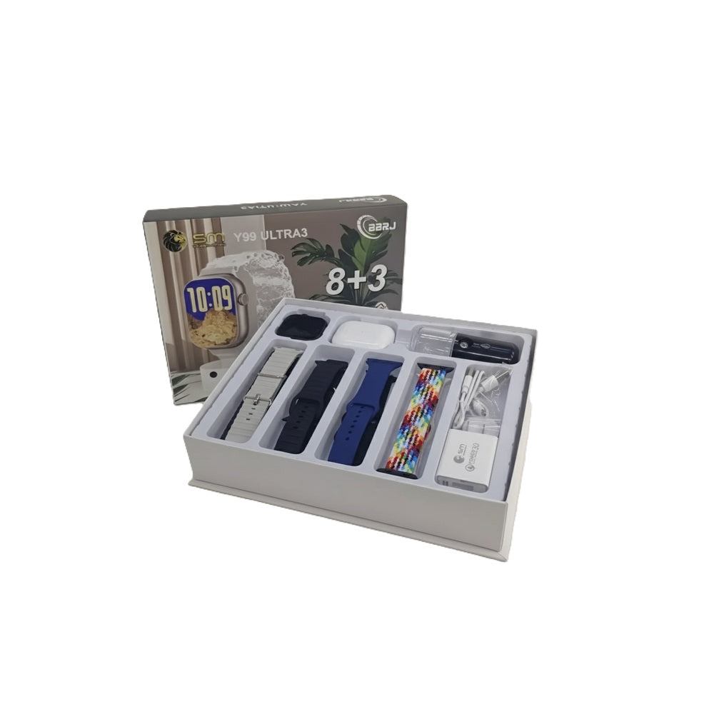 Combo Smartwatch Reloj Inteligente Y99 Ultra 3 Con Audifonos