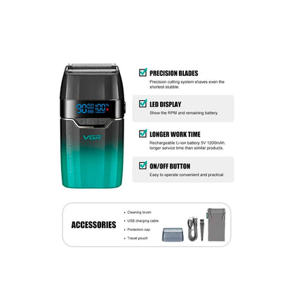Afeitadora Recargable Shaver VGR 308 Inalambrica 9000 RPM