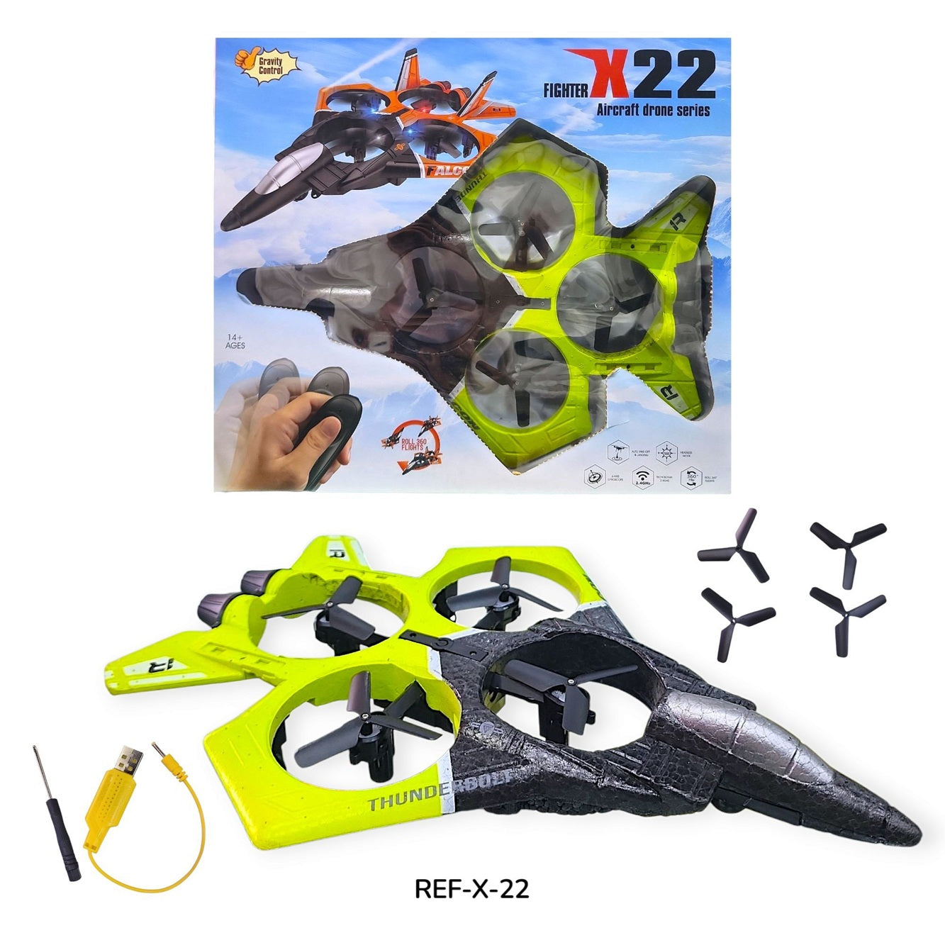 Drone Avion Jet A Control Remoto X-22 Acrobatico