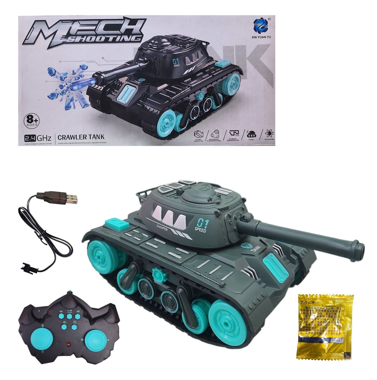 Tanque A Control Remoto Juguete RC Mech Shooting