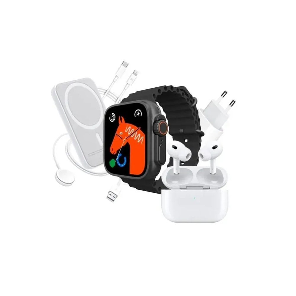 Combo Reloj Inteligente + Audífonos + Power Bank