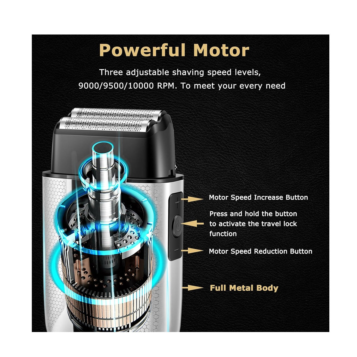 Afeitadora Eléctrica De Doble Lamina Kemei T402 10,000 RPM