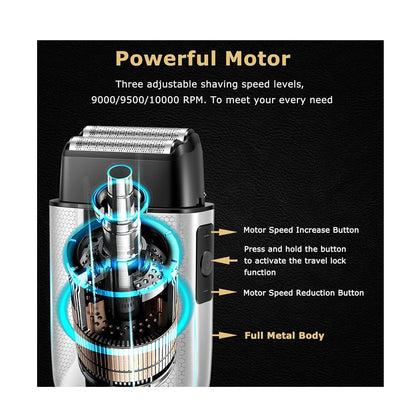 Afeitadora Eléctrica De Doble Lamina Kemei T402 10,000 RPM