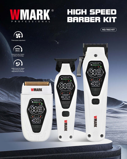 Kit Profesional Wmark 3 En 1 Maquina + Patillera + Shaver NG-7602
