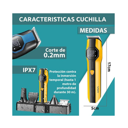 Kit Profesional Maquina Patillera Multifuncional VGR V-173