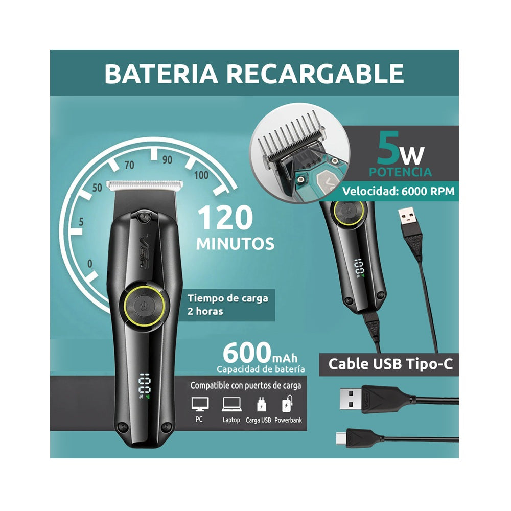 Maquina Patillera E Inalambrica VGR V-905 Profesional