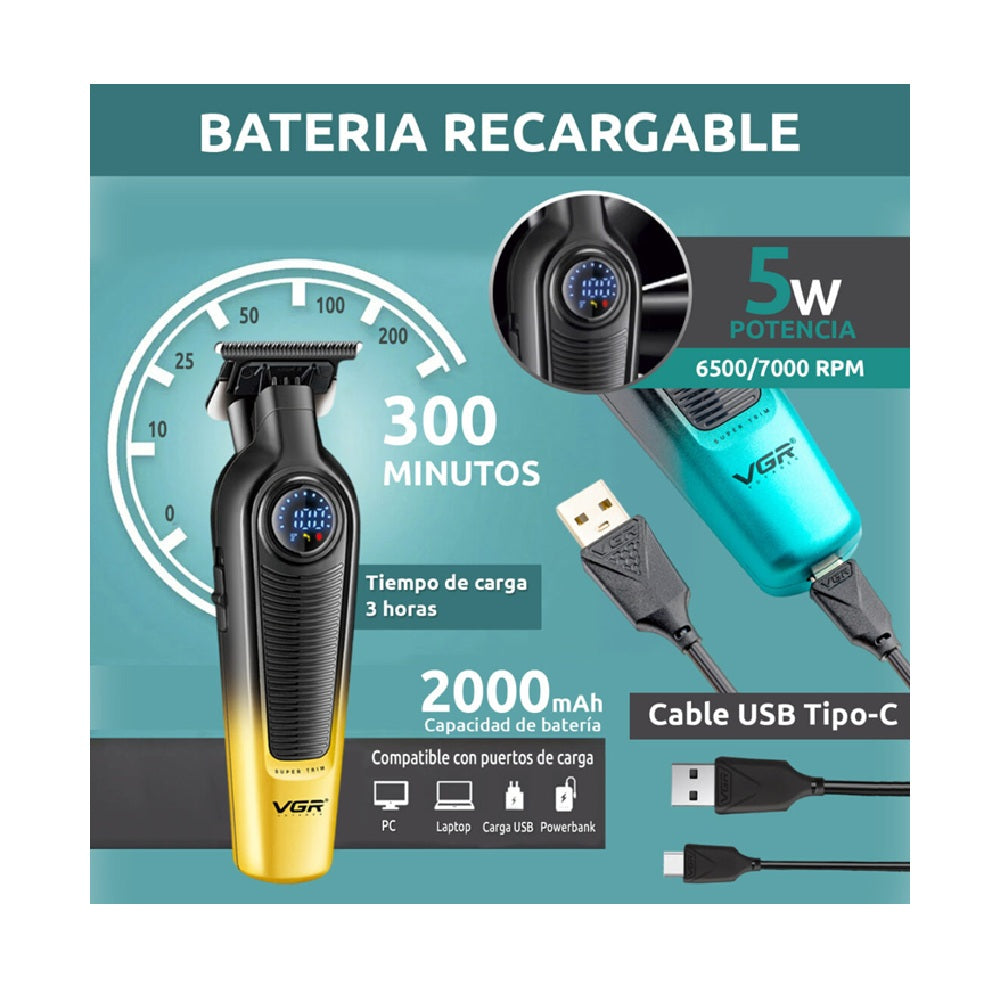 Maquina Patillera Barbera VGR V-996 Hair Trimmer