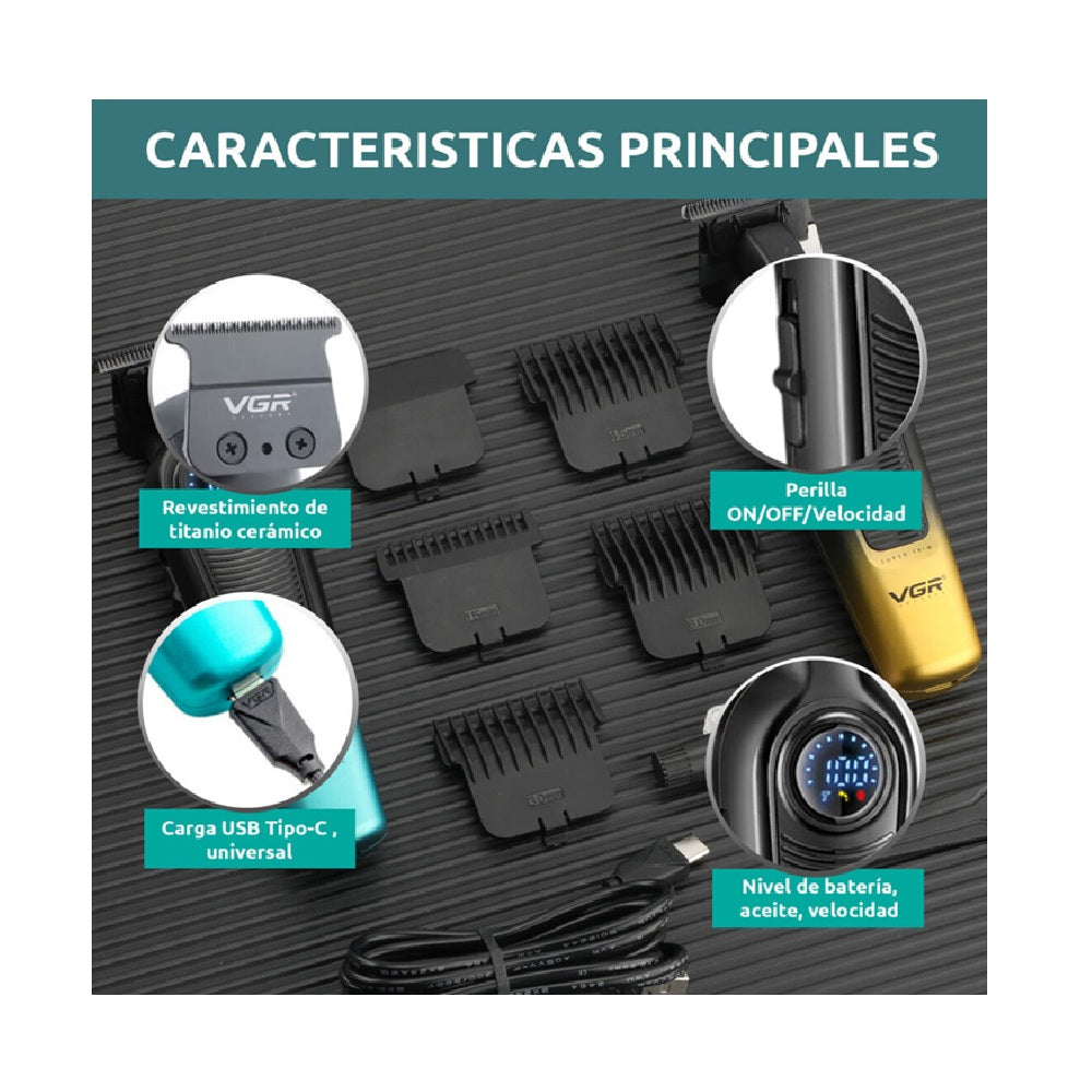 Maquina Patillera Barbera VGR V-996 Hair Trimmer