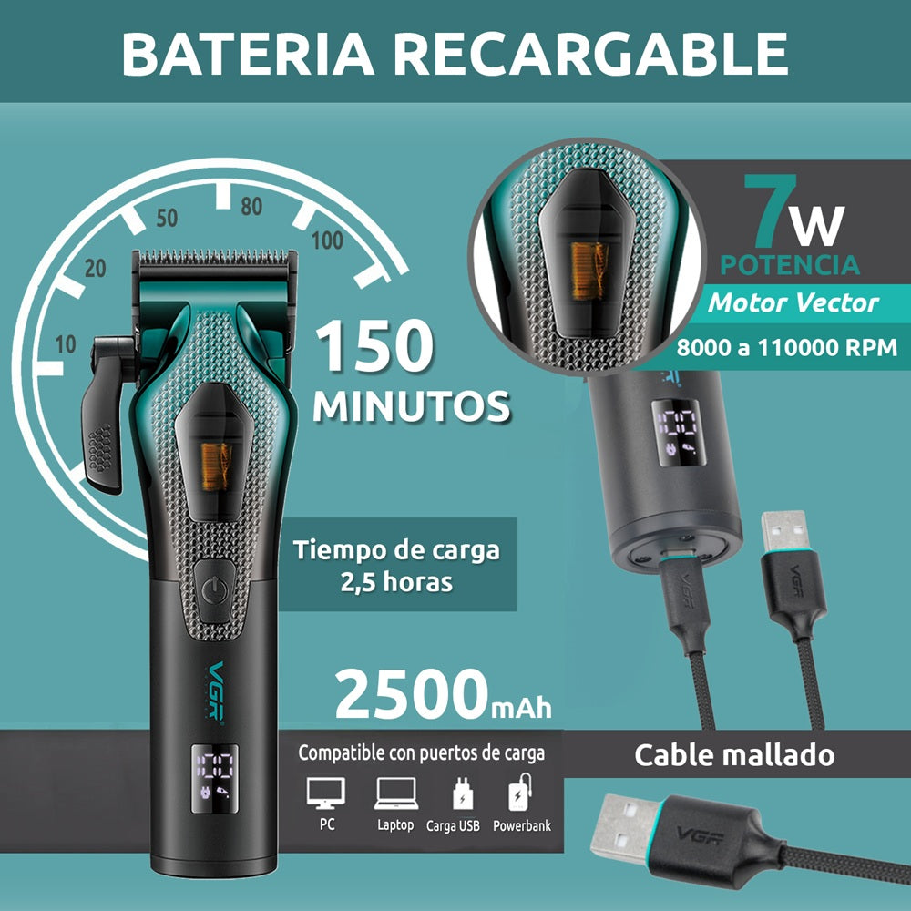 Cortadora De Pelo Con Motor Vectorial Profesional VGR V-271