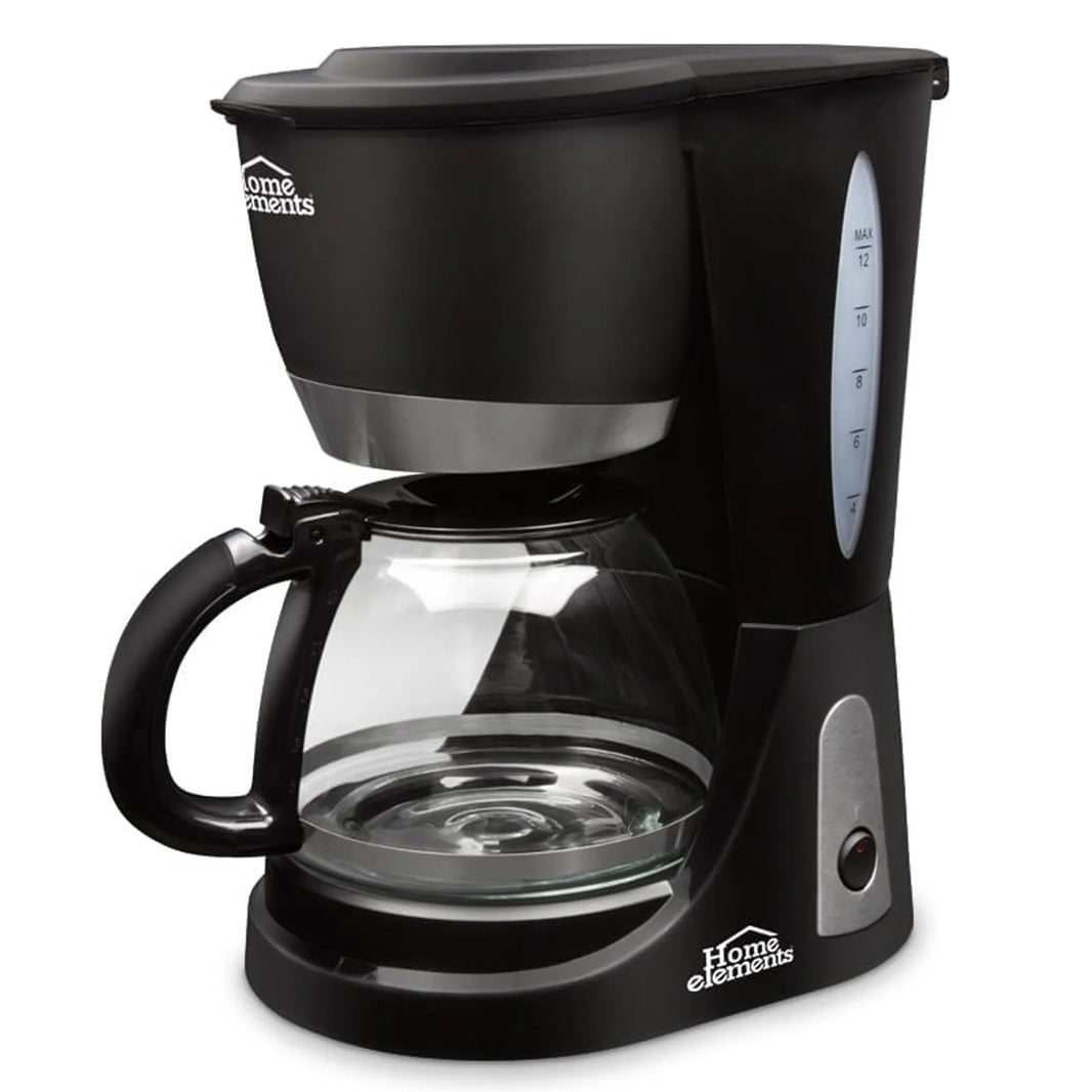 Cafetera Home Elements Con Jarra De Vidrio 12 Tazas